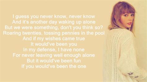 the 1 taylor swift lyrics